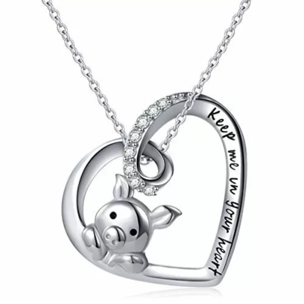 “Keep me in your heart” Piglet necklace